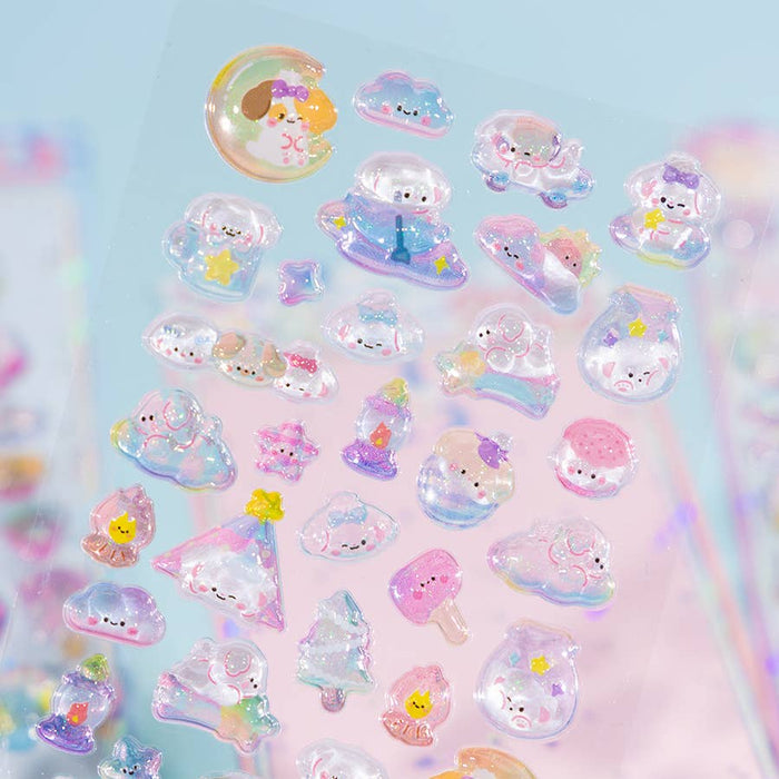 BC Mini: 3D Jewel Phone Stickers - Cute Animals - Assorted