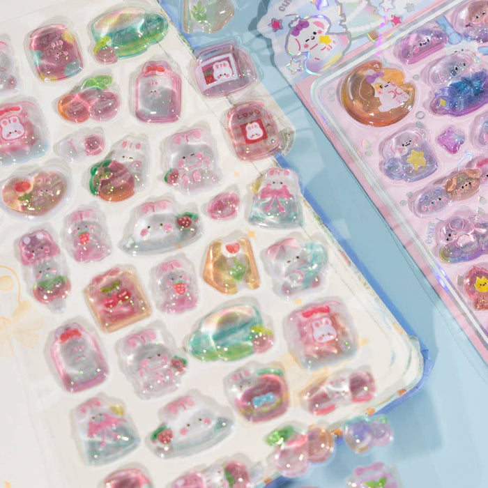 BC Mini: 3D Jewel Phone Stickers - Cute Animals - Assorted