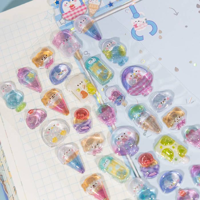 BC Mini: 3D Jewel Phone Stickers - Cute Animals - Assorted