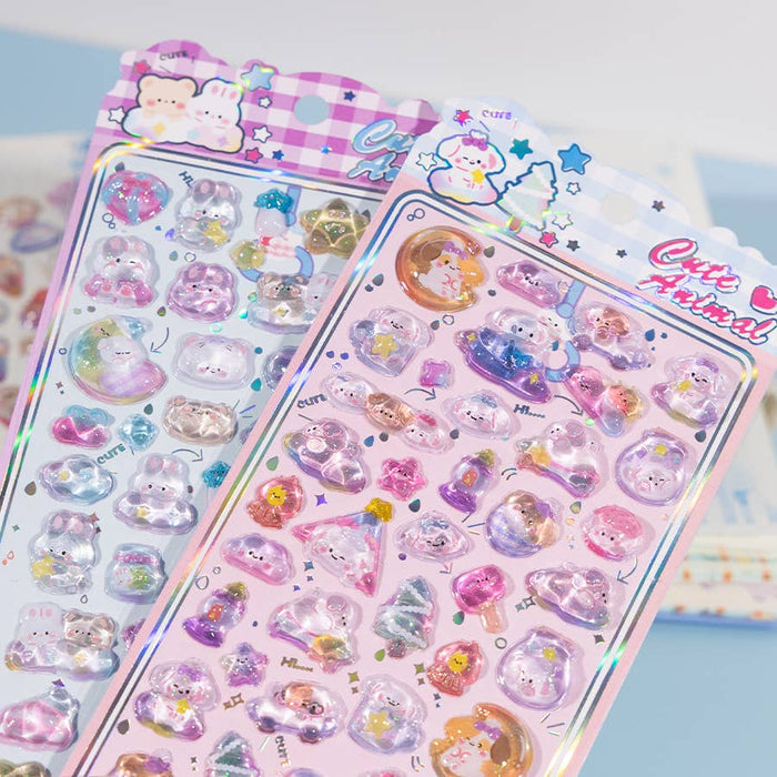 BC Mini: 3D Jewel Phone Stickers - Cute Animals - Assorted