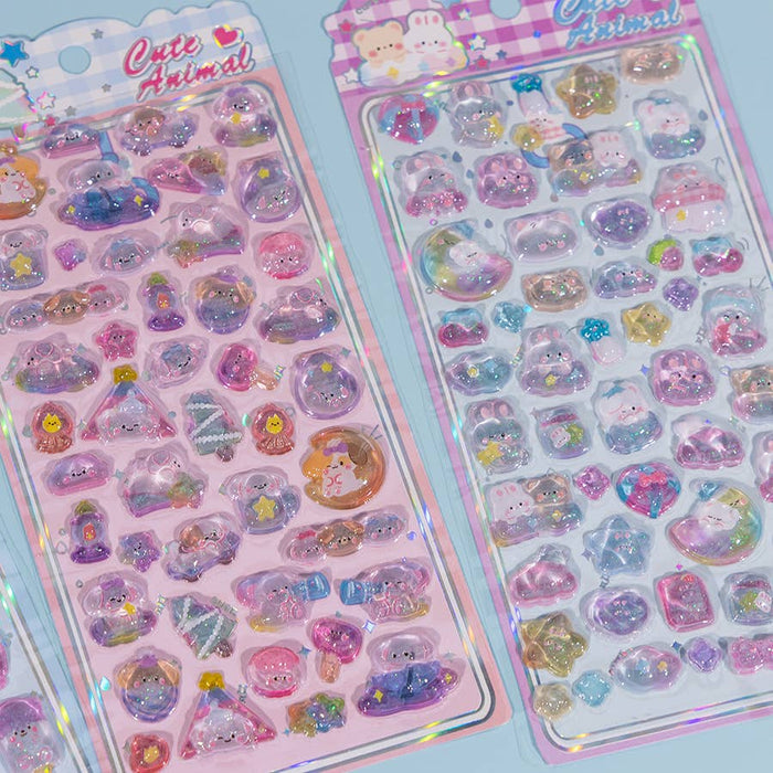 BC Mini: 3D Jewel Phone Stickers - Cute Animals - Assorted