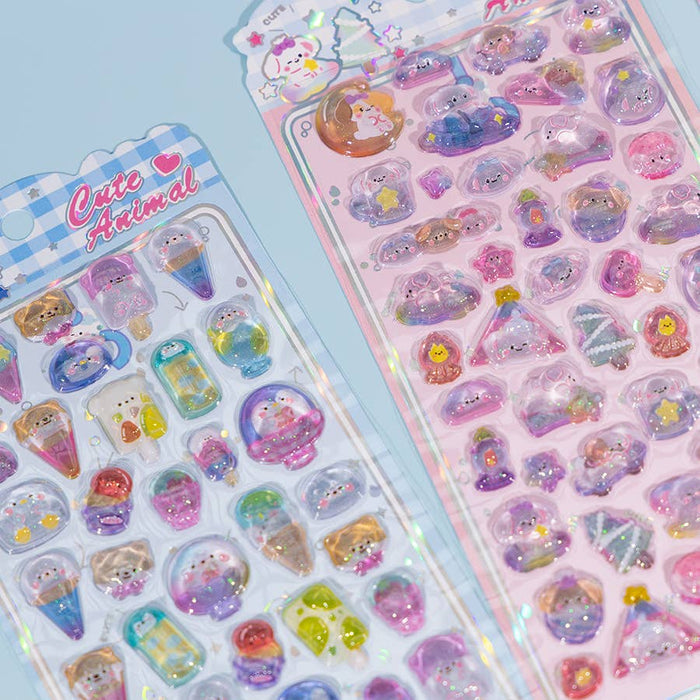 BC Mini: 3D Jewel Phone Stickers - Cute Animals - Assorted
