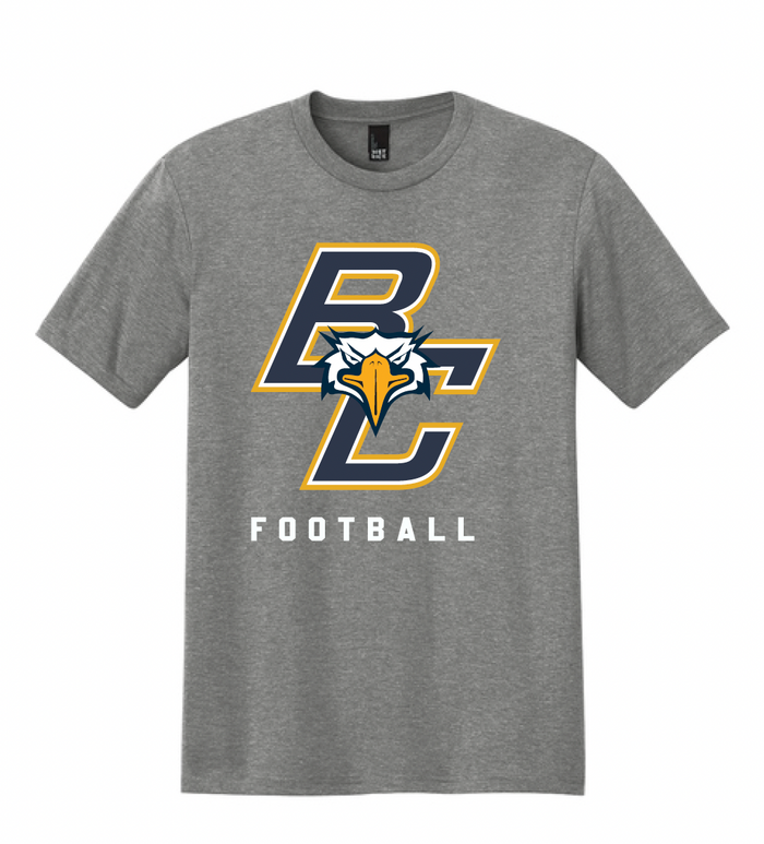 BCHS Football Cotton Tee with BC Logo