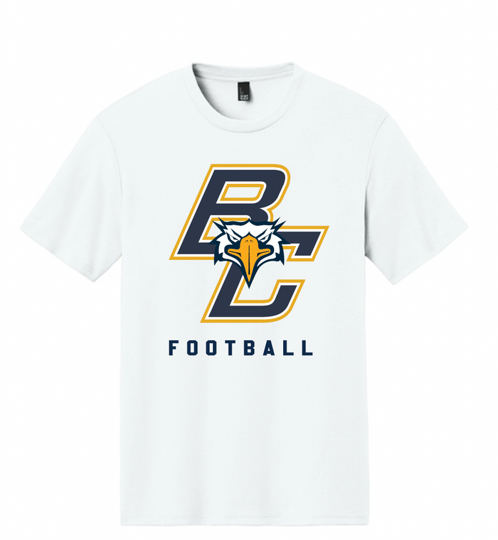 BCHS Football Cotton Tee with BC Logo