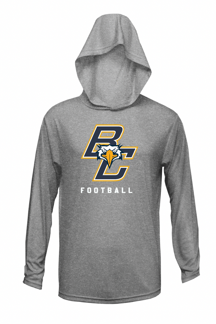 BCHS Football LS Hooded Tee with BC Logo