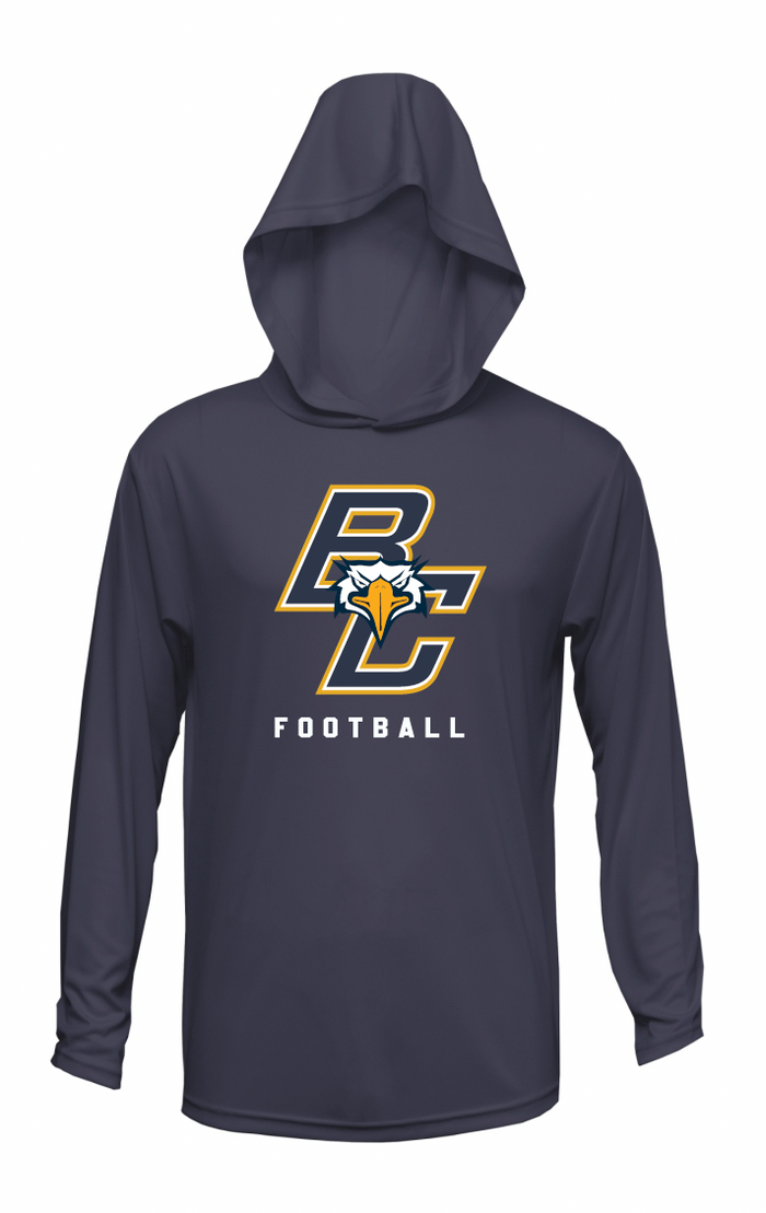 BCHS Football LS Hooded Tee with BC Logo