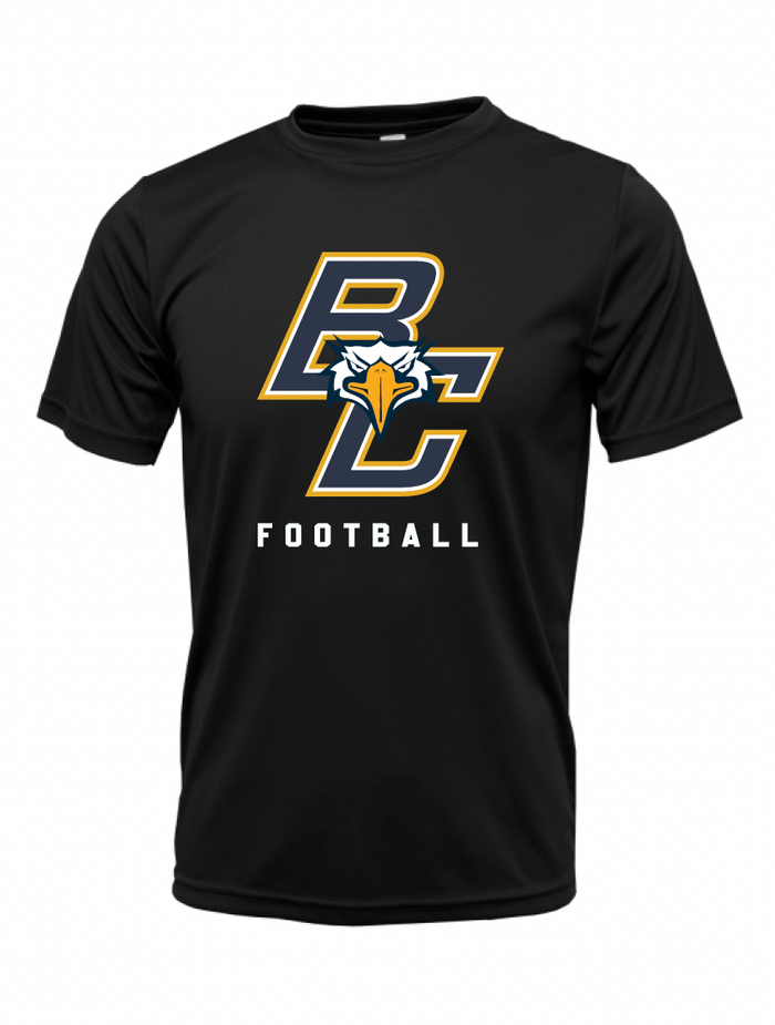 BCHS Football Moisture Management Tee with BC Logo
