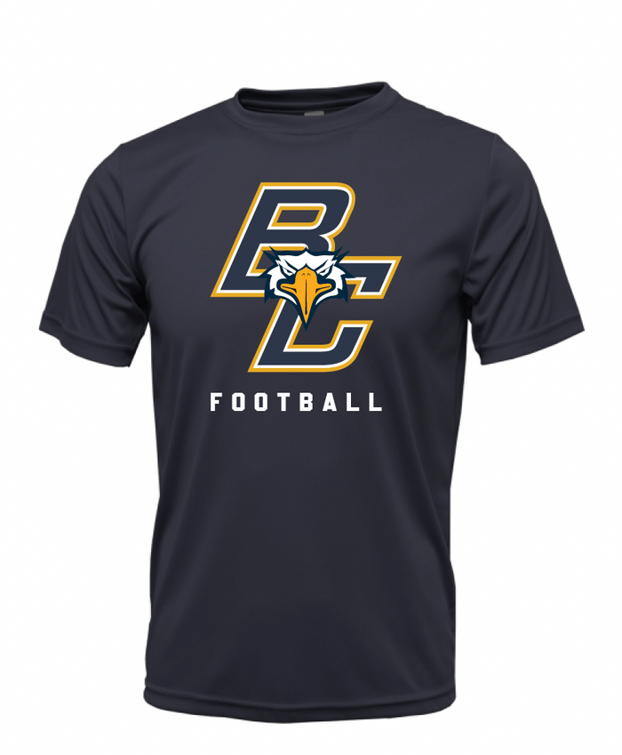 BCHS Football Moisture Management Tee with BC Logo
