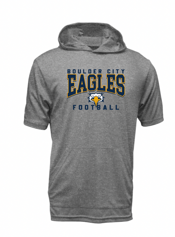 BCHS Football SS Hooded Tee with Eagles Logo