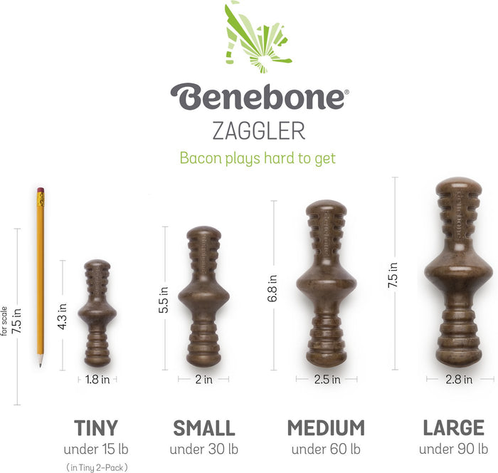 Benebone Bacon Flavor Zaggler Tough Dog Chew Toy