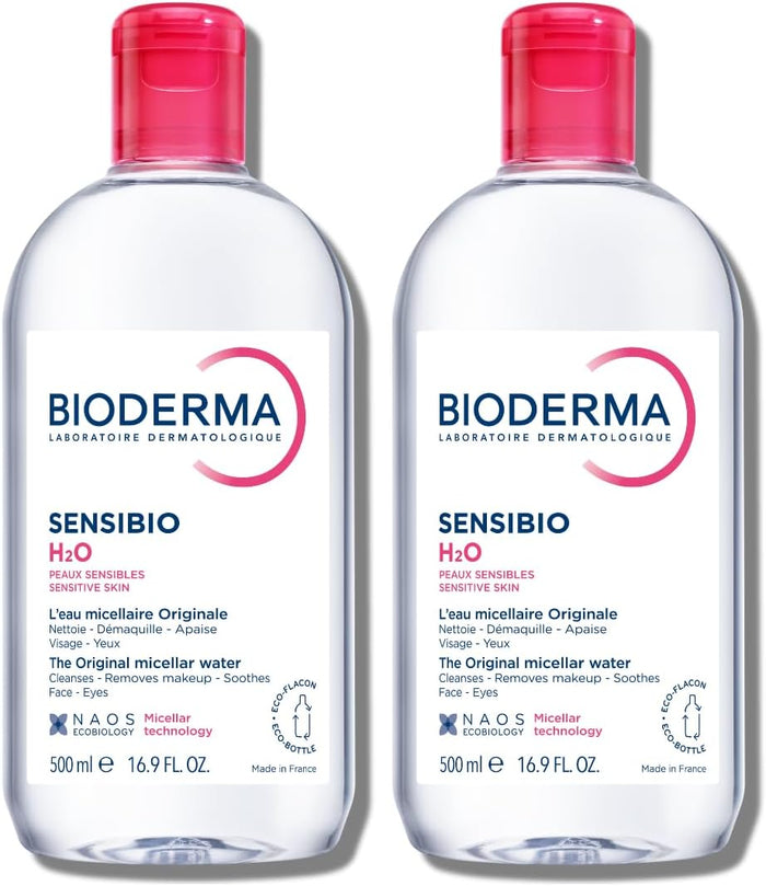 Bioderma Sensibio H2O Make-Up Remover Micellar Water - 500ml (Pack of 2), Makeup Removers