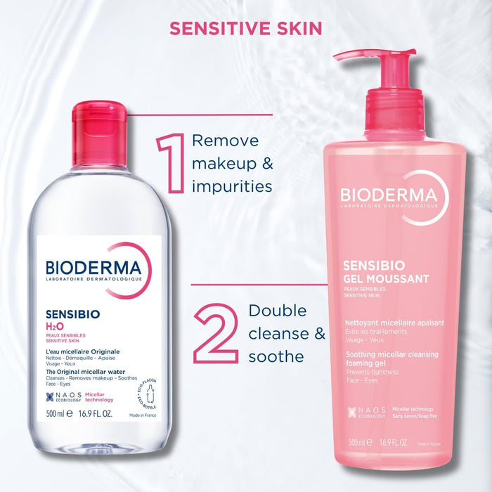 Bioderma Sensibio H2O Make-Up Remover Micellar Water - 500ml (Pack of 2), Makeup Removers