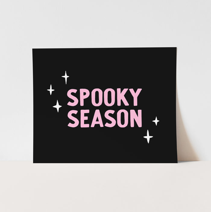 {Black & Hot Pink} Spooky Season Art Print