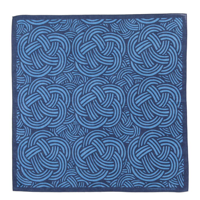 BLUE BLUE JAPAN MIZUHIKI PATTERENED BANDANA DARK NAVY