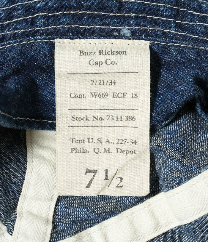 BR02850 HAT WORKING, DENIM VINTAGE WASHED STENCIL - INDIGO