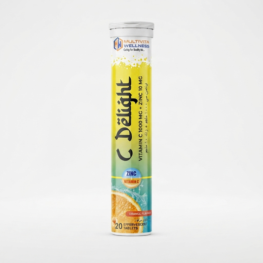 C Delight Vitamin C 1000mg + Zinc 10mg – Immune Boost Orange Flavour, Vitamin C