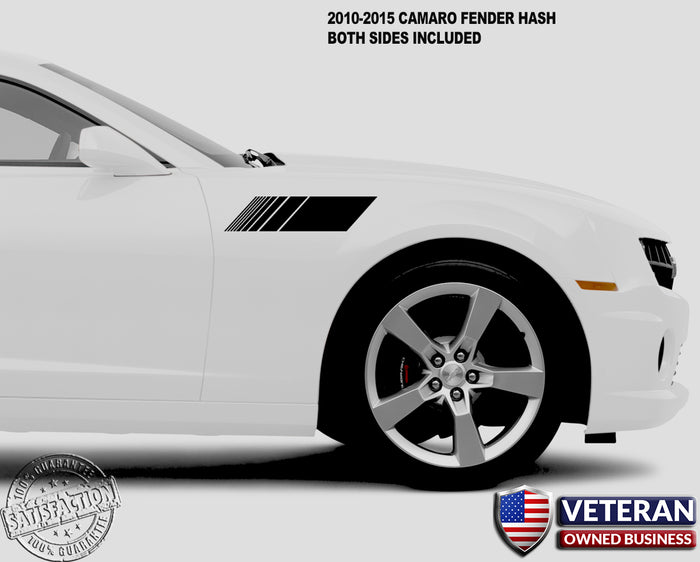 Camaro Fender Hash Bars Pin Stripe Grand Sport vinyl stripes Both Sides Chevy