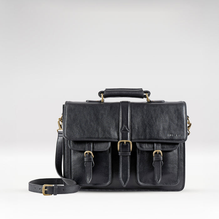 Castello Black Leather  Briefcase