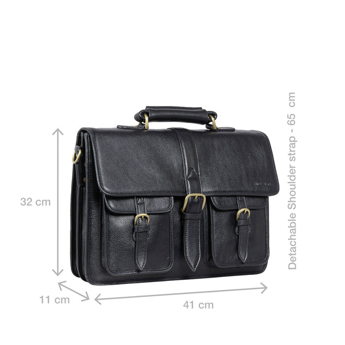 Castello Black Leather  Briefcase