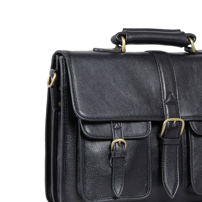 Castello Black Leather  Briefcase