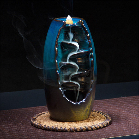 Ceramic Waterfall Design Backflow Cone & Stick Burner