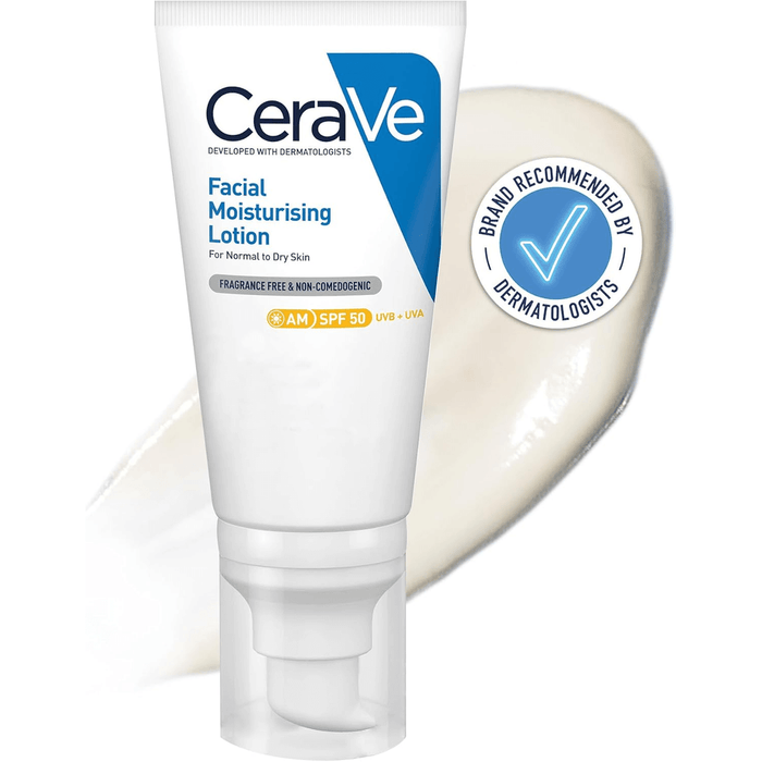 CeraVe AM Facial Moisturizing Lotion with SPF 50 for Day Use - 52ml, Face Moisturizers