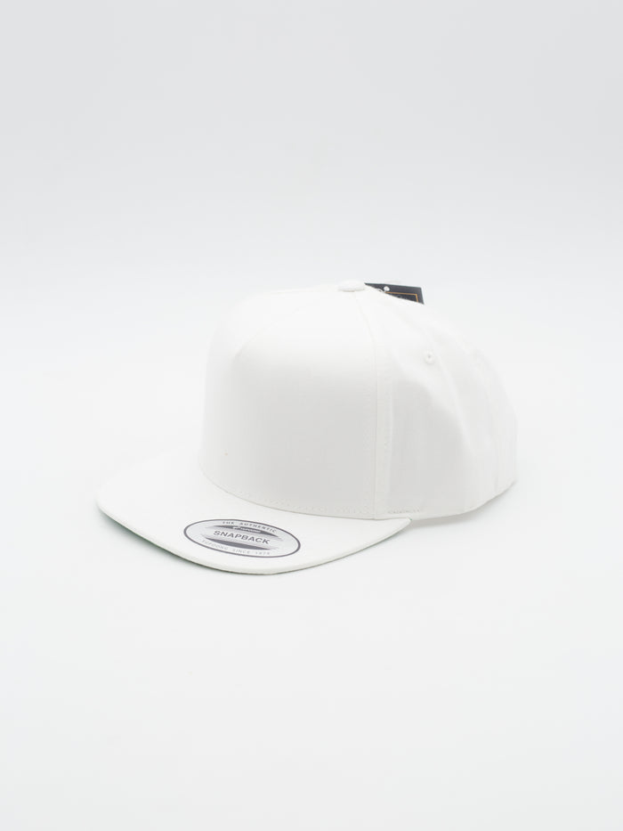 Classic 5 panel Snapback White