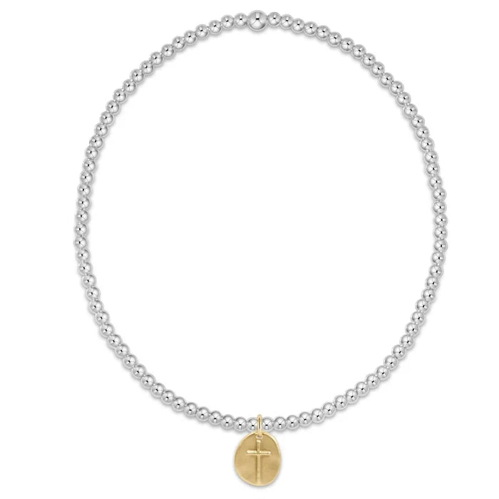 Classic Sterling Bead Bracelet - Inspire Small Gold Charm