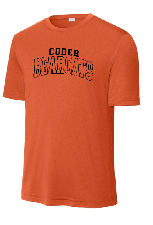 Coder Block Logo Moisture Management Short Sleeve Tee - optional logo (Coder/Bearcat)