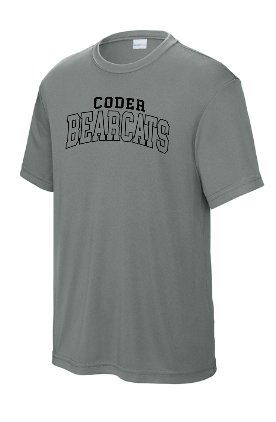 Coder Block Logo Moisture Management Short Sleeve Tee - optional logo (Coder/Bearcat)