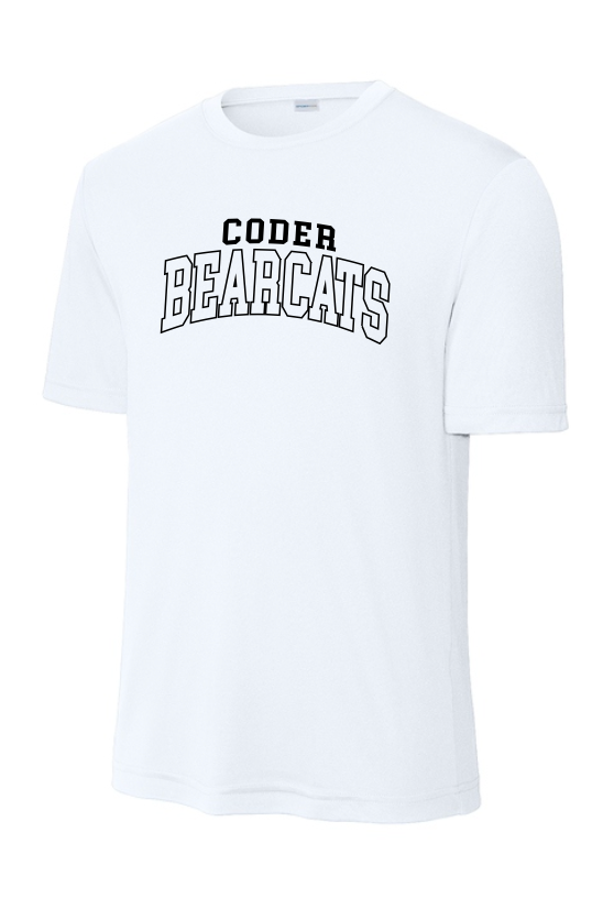 Coder Block Logo Moisture Management Short Sleeve Tee - optional logo (Coder/Bearcat)