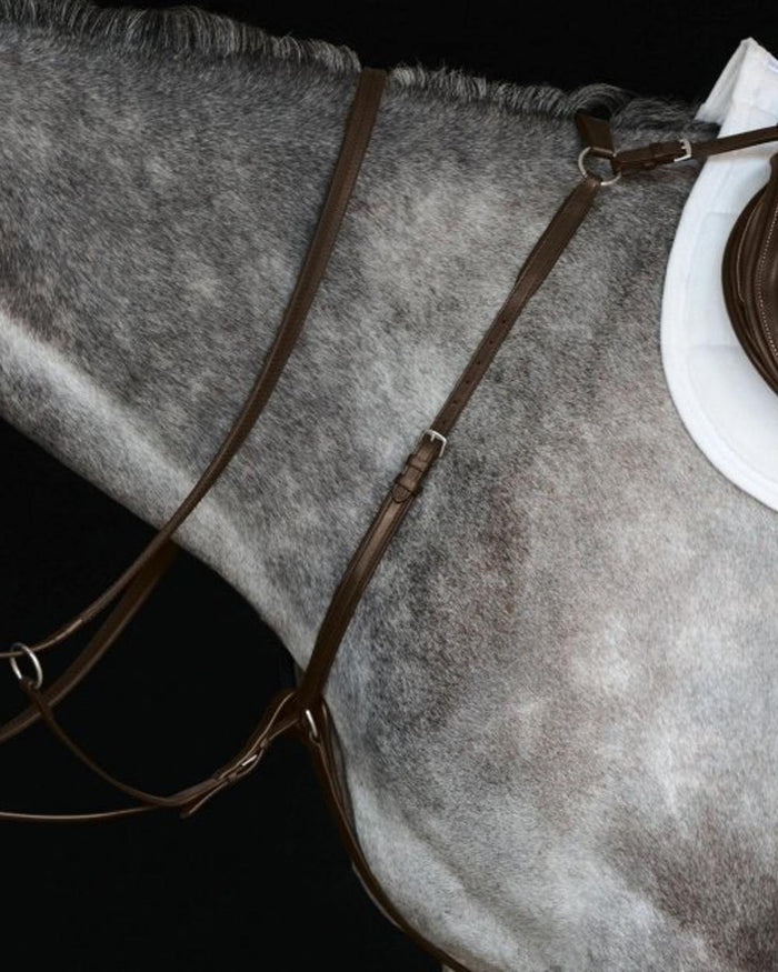 Brown coloured Collegiate Hunter Breast Plate IV on black background #colour_brown