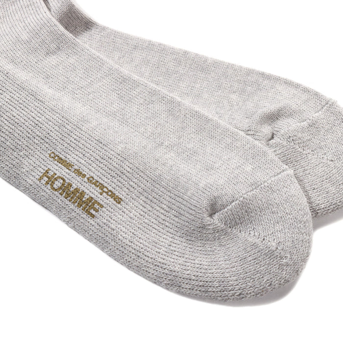 COMME DES GARCONS HOMME K501 LOW GAUGE PILE SOCKS HEATHER GRAY X BLACK