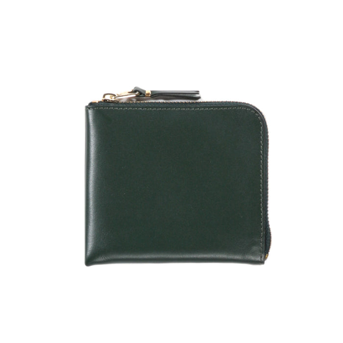 COMME DES GARCONS SA3100 CLASSIC LEATHER ZIP WALLET BOTTLE GREEN
