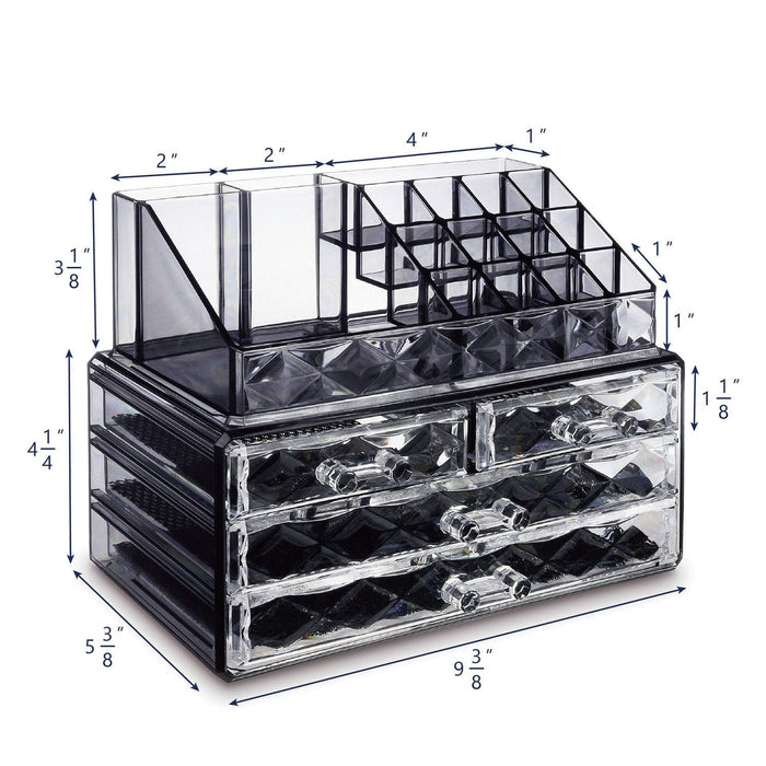 #COMS4496BK Jewelry and Makeup Organizer Two Pieces Set