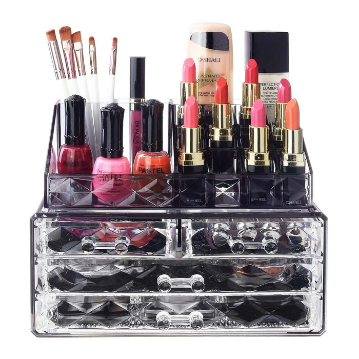 #COMS4496BK Jewelry and Makeup Organizer Two Pieces Set