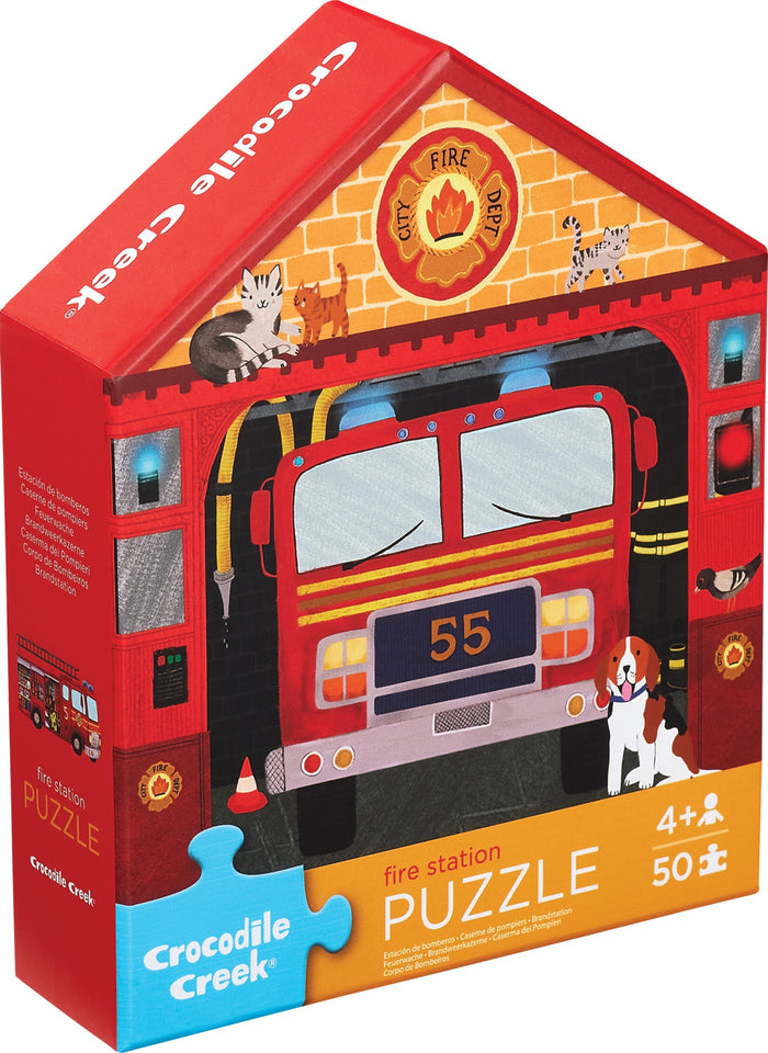 Crocodile Creek: 50 Pc Flat House Puzzle/Fire House