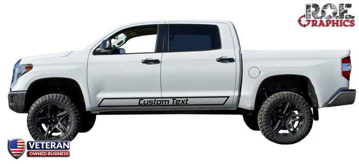 Custom Text door stripes Decals Vinyl Stickers Bedside Set fits Toyota Tundra