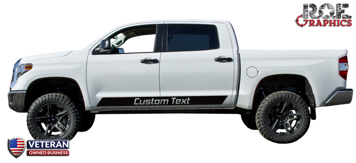 Custom Text door stripes Decals Vinyl Stickers Bedside Set fits Toyota Tundra