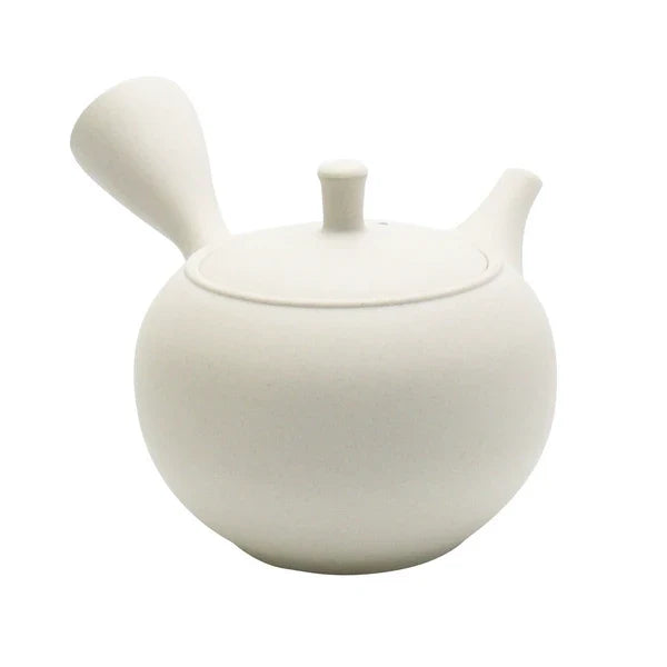 DISCONTINUED Shoko Kiln Y731: Clouds Maru - Off White Clay Kyusu Tea Pot (320 ml) 晶光白泥丸急須