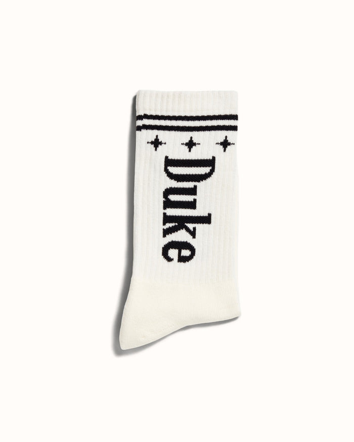 Duke White + Black Sock