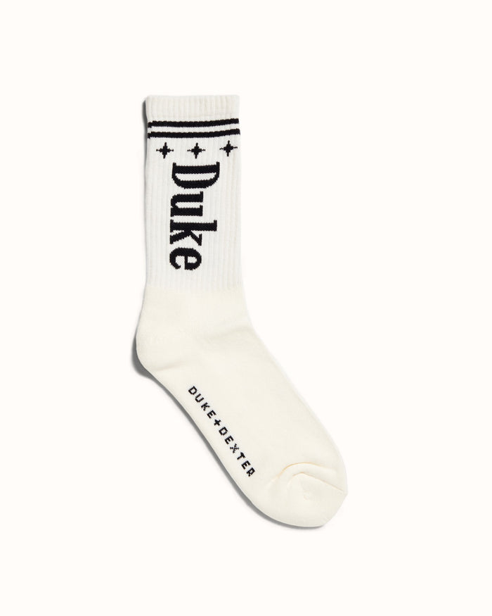 Duke White + Black Sock