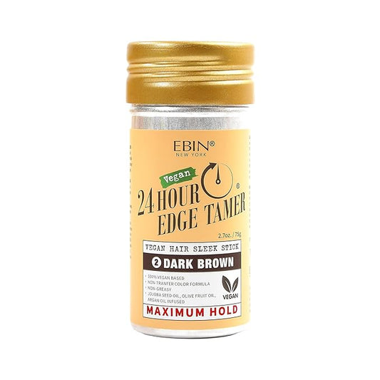 EBIN Vegan 24hr Edge Tamer Sleek Stick Colour Dark Brown 75g