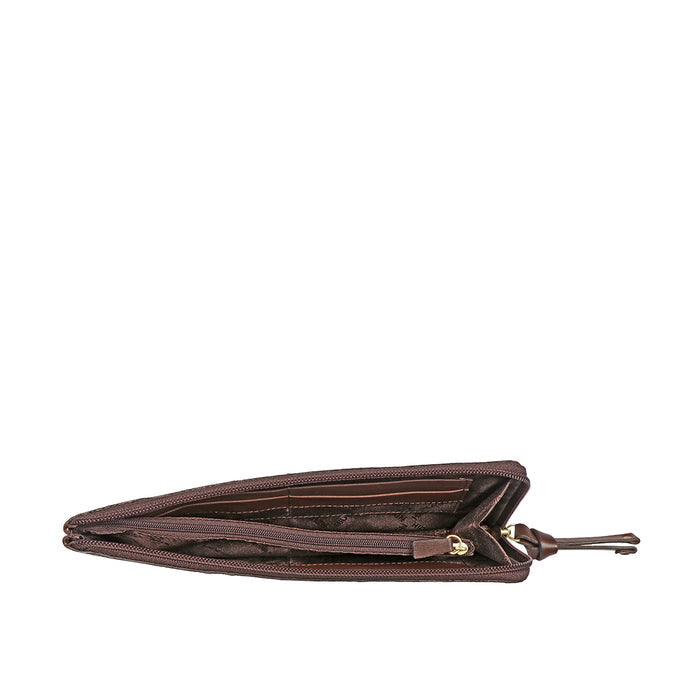 Ee Mackenziew1-M Brown Leather Zip Around Wallet
