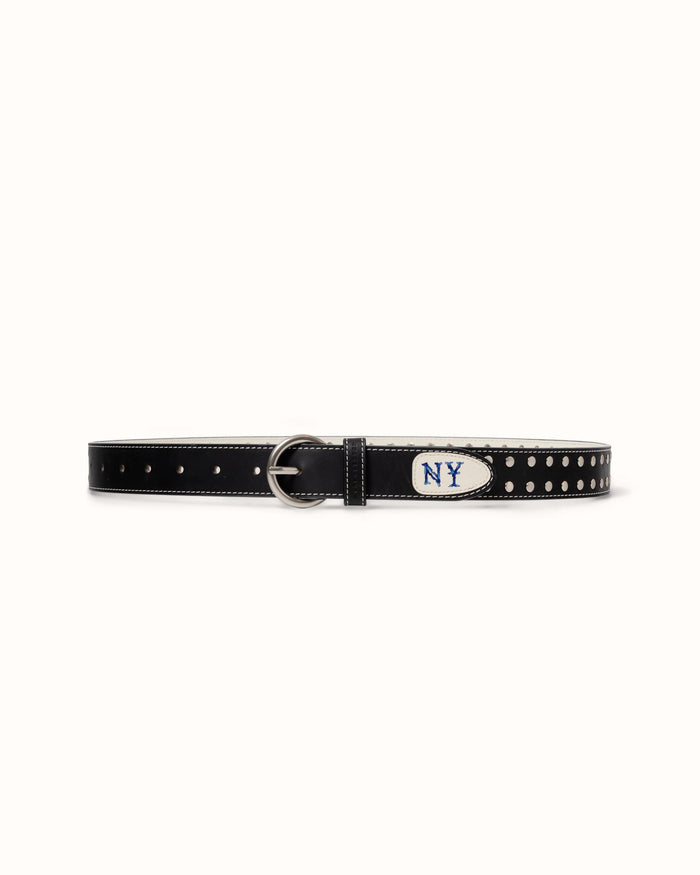 Ellis Silver Studded NY Belt