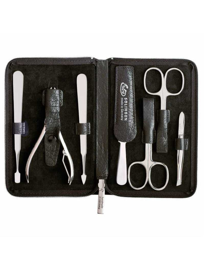 Erbe Solingen 7-Piece Manicure Set with Water Buffalo Leather case