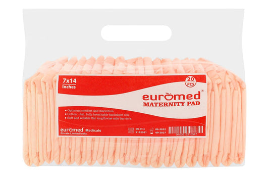 Euromed Maternity Pads (7-14 Inches), 20 Pieces - Makkah Pharmacy