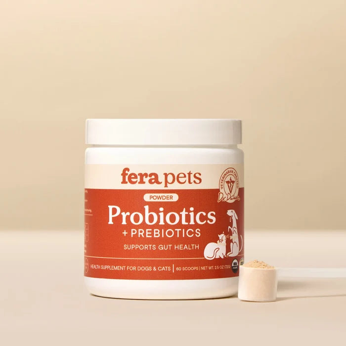 Fera Pets-USDA Organic Probiotics with Prebiotics Powder Dog Supplement