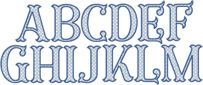 FISHTAIL MOTIF FILLED FONT