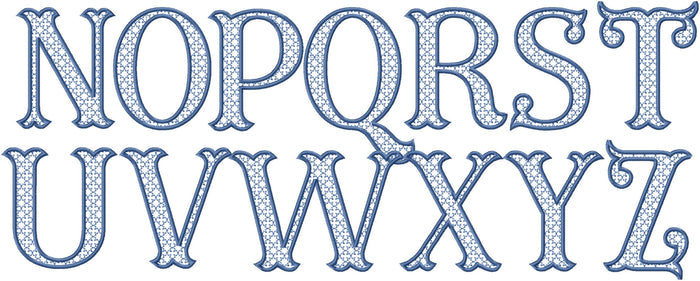 FISHTAIL MOTIF FILLED FONT